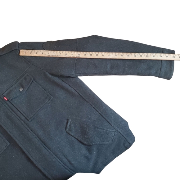 Levi's Men's Charcoal Hooded Jacket. Wool Blend. LG - Picture 11 of 12